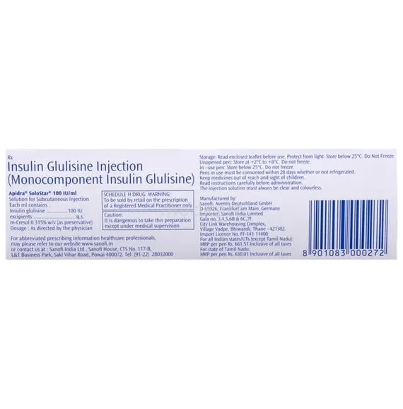 apidra solostar dispopen 3 ml